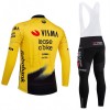 Fietskleding (Fietsshirt Lange Mouw + Lange Koersbroek) 2026 Visma Lease A Bike - Geel