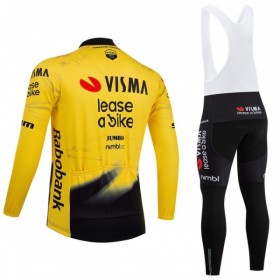 Fietskleding (Fietsshirt Lange Mouw + Lange Koersbroek) 2026 Visma Lease A Bike - Geel