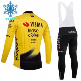 Fietskleding (Fietsshirt Lange Mouw + Lange Koersbroek) 2026 Visma Lease A Bike Winter Thermal Fleece - Geel