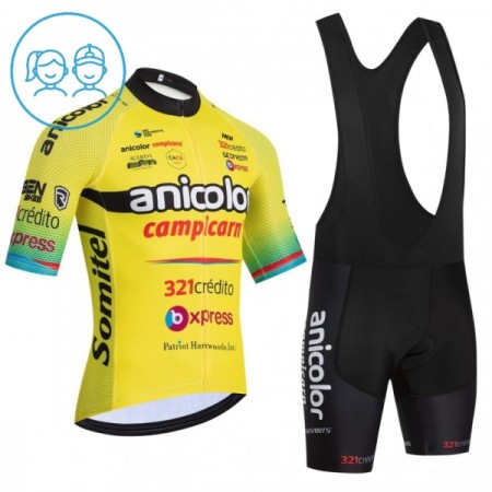 Kind Fietskleding (Fietsshirt + Korte Koersbroek) 2026 Anicolor Campicarn - Geel Kind Fietskleding (Fietsshirt + Korte Koersbroek) 2026 Anicolor Campicarn - Geel