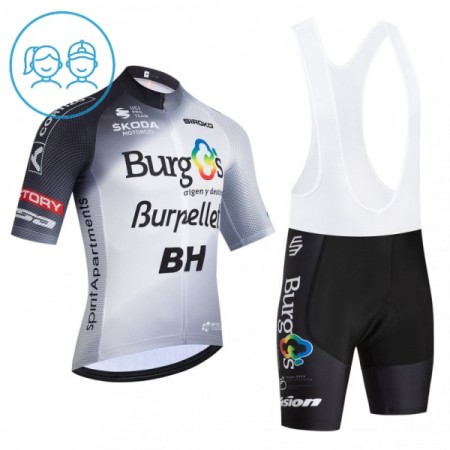 Kind Fietskleding (Fietsshirt + Korte Koersbroek) 2026 Burgos Burpellet BH - Wit