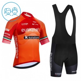 Kind Fietskleding (Fietsshirt + Korte Koersbroek) 2026 Euskaltel Euskadi - Oranje