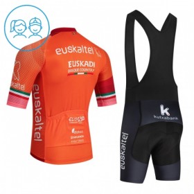 Kind Fietskleding (Fietsshirt + Korte Koersbroek) 2026 Euskaltel Euskadi - Oranje