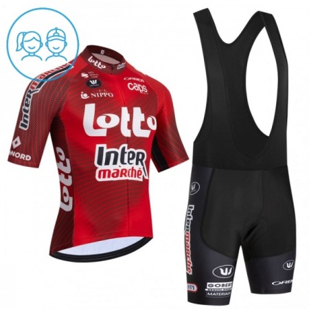 Kind Fietskleding (Fietsshirt + Korte Koersbroek) 2026 Lotto Intermarche - Rood