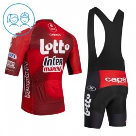 Kind Fietskleding (Fietsshirt + Korte Koersbroek) 2026 Lotto Intermarche - Rood