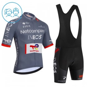 Kind Fietskleding (Fietsshirt + Korte Koersbroek) 2026 Netcompany Ineos Gray Version