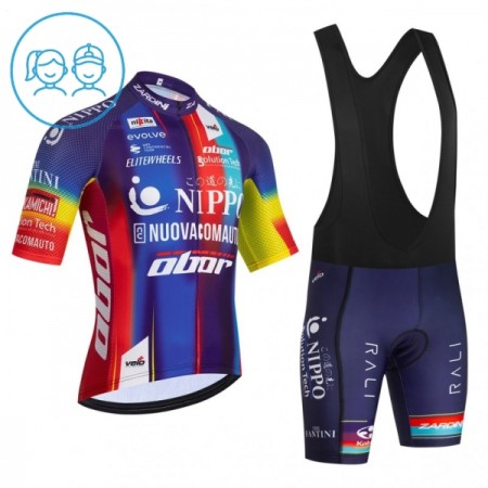 Kind Fietskleding (Fietsshirt + Korte Koersbroek) 2026 Solution Tech NIPPO Rali - Blauw