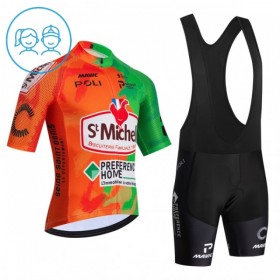 Kind Fietskleding (Fietsshirt + Korte Koersbroek) 2026 St Michel - Oranje