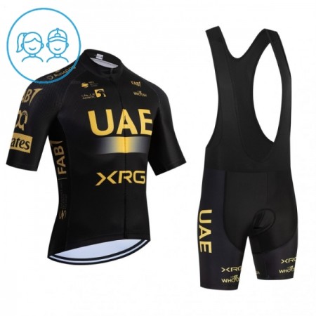 Kind Fietskleding (Fietsshirt + Korte Koersbroek) 2026 UAE TEAM EMIRATES XRG - Geel