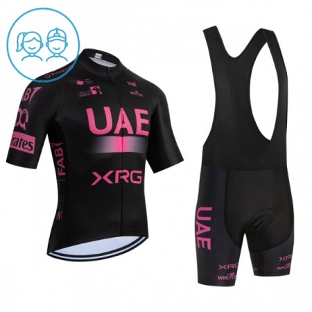 Kind Fietskleding (Fietsshirt + Korte Koersbroek) 2026 UAE TEAM EMIRATES XRG - Roze