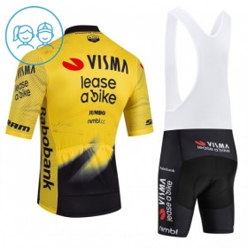 Kind Fietskleding (Fietsshirt + Korte Koersbroek) 2026 Visma Lease A Bike - Geel