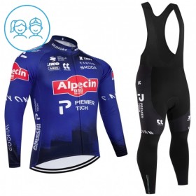 Kind Fietskleding (Fietsshirt Lange Mouw + Lange Koersbroek) 2026 Alpecin Premier Tech - Blauw