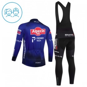 Kind Fietskleding (Fietsshirt Lange Mouw + Lange Koersbroek) 2026 Alpecin Premier Tech - Blauw