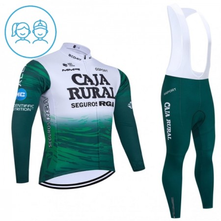 Kind Fietskleding (Fietsshirt Lange Mouw + Lange Koersbroek) 2026 Caja Rural Seguros RGA - Groente Kind Fietskleding (Fietsshirt Lange Mouw + Lange Koersbroek) 2026 Caja Rural Seguros RGA - Groente
