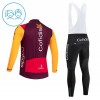 Kind Fietskleding (Fietsshirt Lange Mouw + Lange Koersbroek) 2026 Cofidis - Rood
