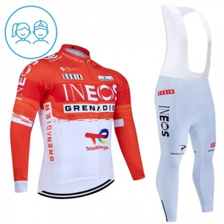 Kind Fietskleding (Fietsshirt Lange Mouw + Lange Koersbroek) 2026 INEOS Grenadiers - Rood