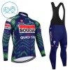 Kind Fietskleding (Fietsshirt Lange Mouw + Lange Koersbroek) 2026 Soudal Quick Step - Blauw