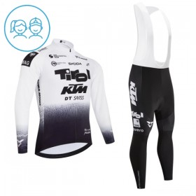 Kind Fietskleding (Fietsshirt Lange Mouw + Lange Koersbroek) 2026 Tirol KTM - Wit