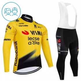 Kind Fietskleding (Fietsshirt Lange Mouw + Lange Koersbroek) 2026 Visma Lease A Bike - Geel
