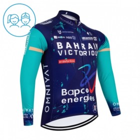 Kind Wielershirt 2026 Bahrain Victorious Lange Mouw - Blauw