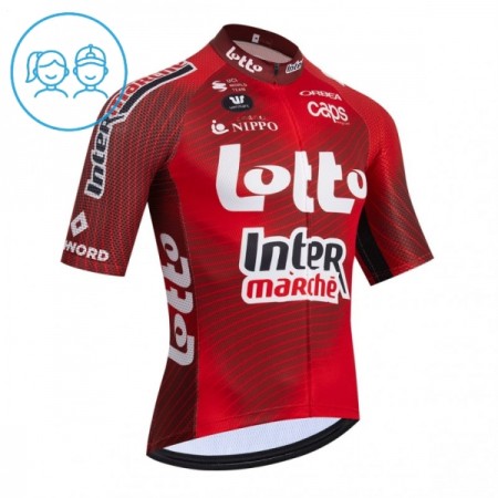 Kind Wielershirt 2026 Lotto Intermarche - Rood Kind Wielershirt 2026 Lotto Intermarche - Rood