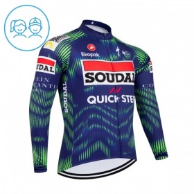 Kind Wielershirt 2026 Soudal Quick Step Lange Mouw - Blauw