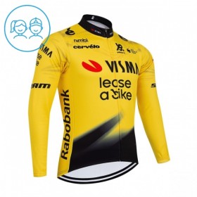 Kind Wielershirt 2026 Visma Lease A Bike Lange Mouw - Geel