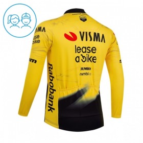 Kind Wielershirt 2026 Visma Lease A Bike Lange Mouw - Geel