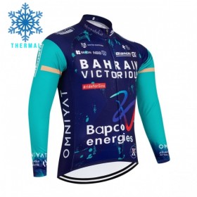 Wielershirt 2026 Bahrain Victorious Winter Thermal Fleece - Blauw