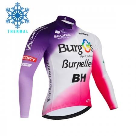 Wielershirt 2026 Burgos Burpellet BH Winter Thermal Fleece - Rood Wielershirt 2026 Burgos Burpellet BH Winter Thermal Fleece - Rood