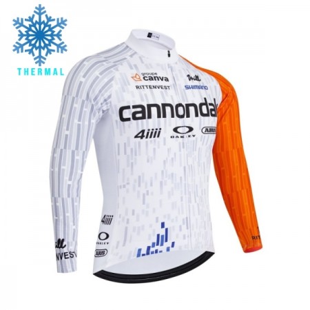 Wielershirt 2026 Cannondale Winter Thermal Fleece - Wit Wielershirt 2026 Cannondale Winter Thermal Fleece - Wit