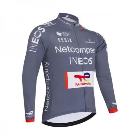 Wielershirt 2026 Netcompany Ineos Gray Version Lange Mouw Wielershirt 2026 Netcompany Ineos Gray Version Lange Mouw