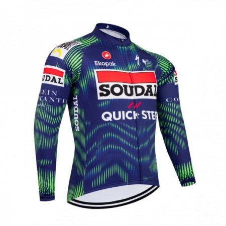 Wielershirt 2026 Soudal Quick Step Lange Mouw - Blauw Wielershirt 2026 Soudal Quick Step Lange Mouw - Blauw