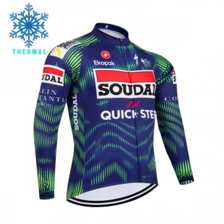 Wielershirt 2026 Soudal Quick Step Winter Thermal Fleece - Blauw