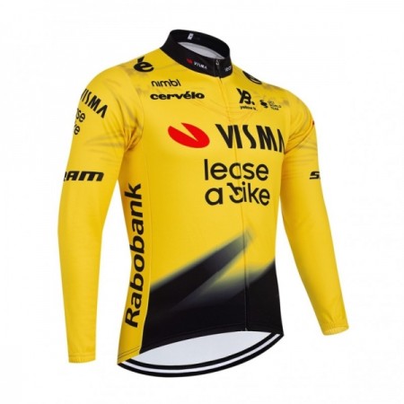 Wielershirt 2026 Visma Lease A Bike Lange Mouw - Geel Wielershirt 2026 Visma Lease A Bike Lange Mouw - Geel