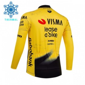 Wielershirt 2026 Visma Lease A Bike Winter Thermal Fleece - Geel